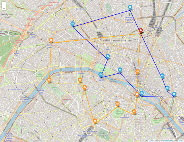 Map of optimal solution